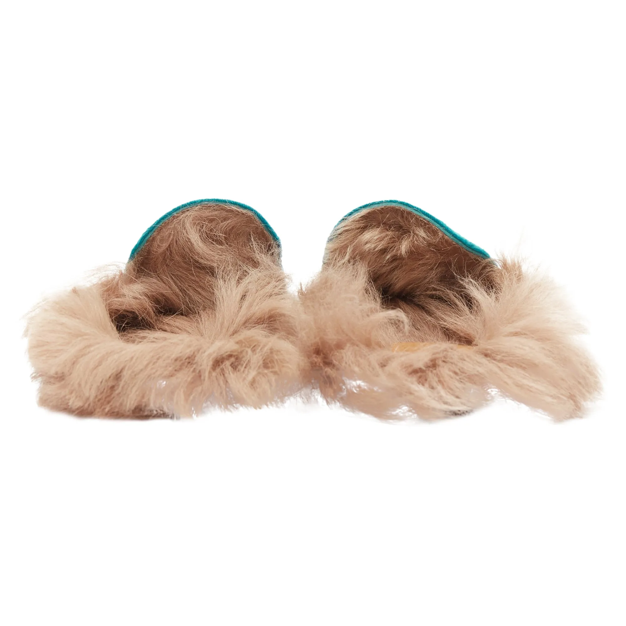 Gucci Princetown velvet horse bbuckle fur lined slide loafers