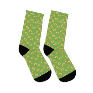 Light Green Socks, Gold Coins Print St. Patrick's Day Unisex Premium One-size Socks-Made in USA