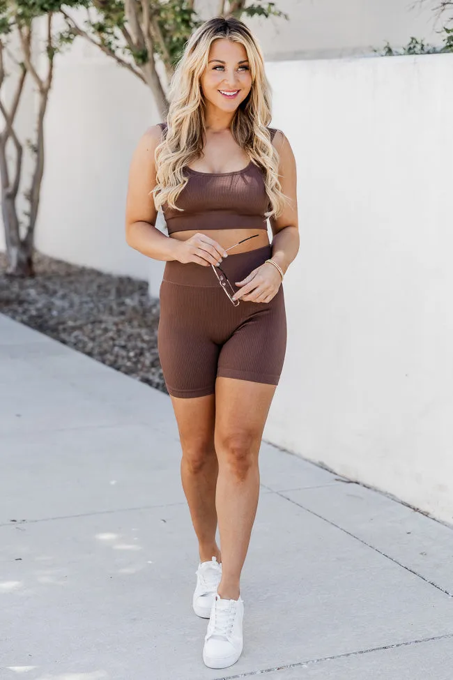 Making Strides Brown Seamless Active Biker Shorts FINAL SALE