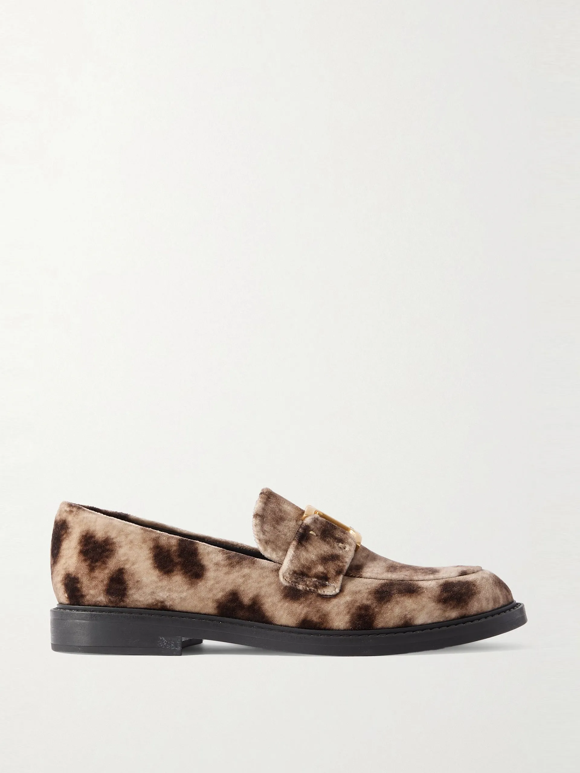 Marcie leopard-print velvet loafers