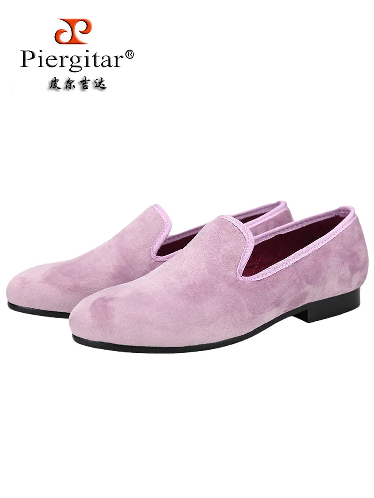 New multi-color velvet slip-on men's loafers European and American style velvet suit with smoking shoes for men