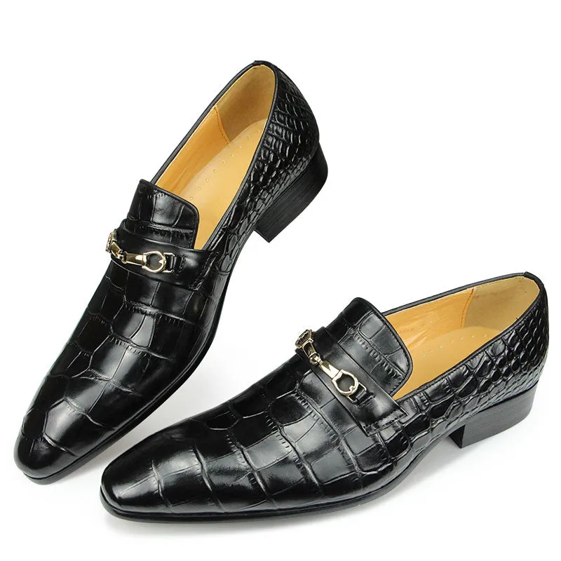 Oxford Casual Loafers for Men Retro High Quality Luxury Metal Buckle