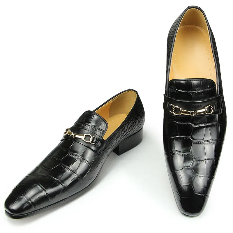 Oxford Casual Loafers for Men Retro High Quality Luxury Metal Buckle