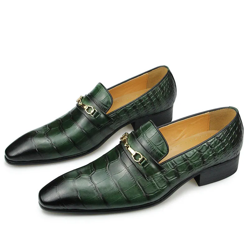 Oxford Casual Loafers for Men Retro High Quality Luxury Metal Buckle