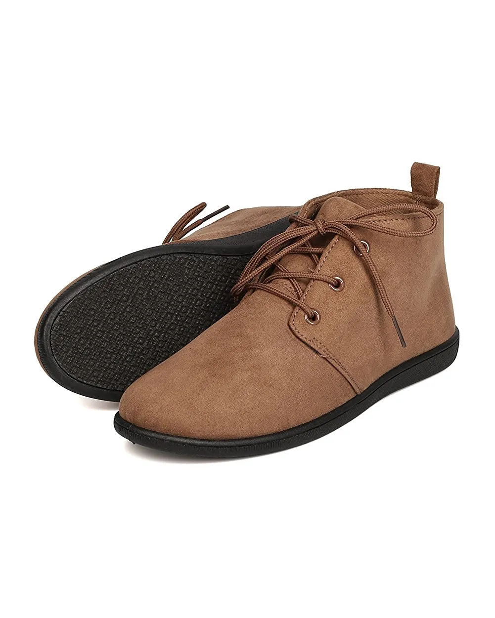 Refresh FH51 Women Faux Suede Round Toe Lace Up Desert Bootie