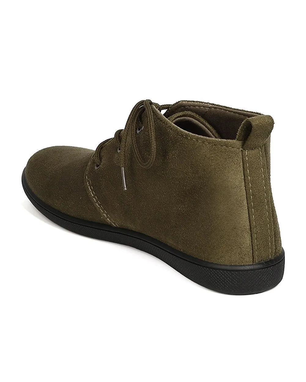 Refresh FH51 Women Faux Suede Round Toe Lace Up Desert Bootie