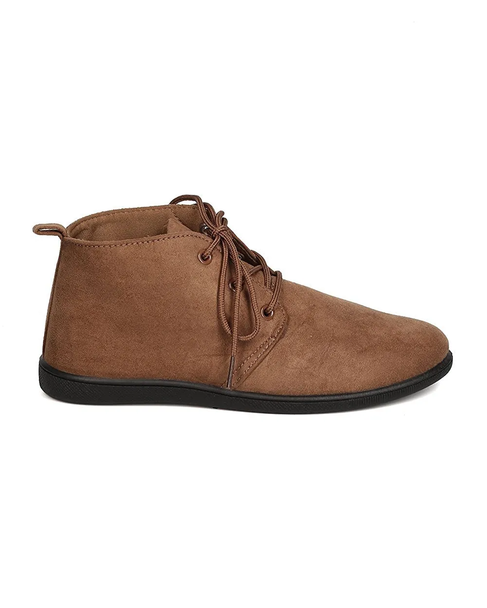 Refresh FH51 Women Faux Suede Round Toe Lace Up Desert Bootie