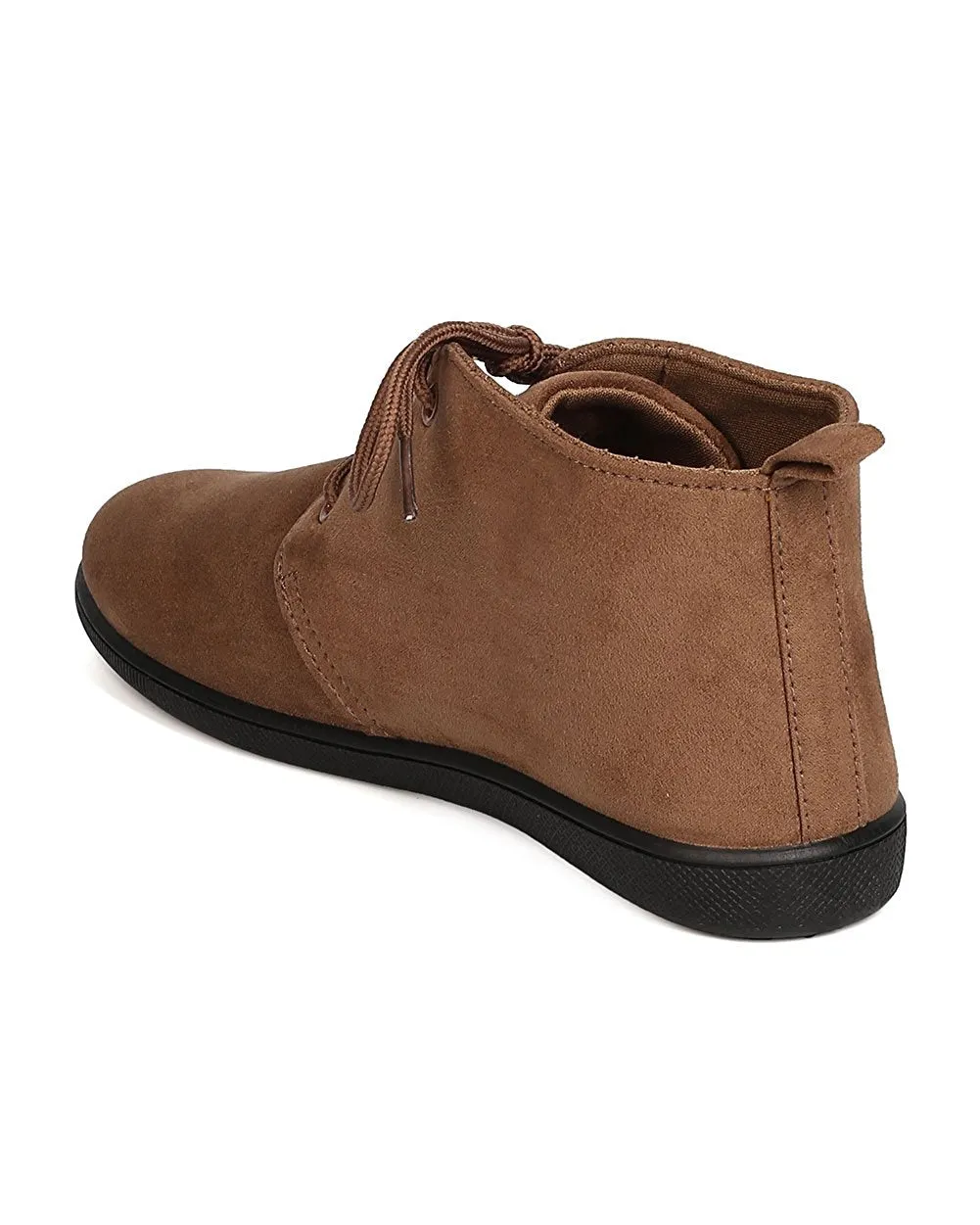 Refresh FH51 Women Faux Suede Round Toe Lace Up Desert Bootie