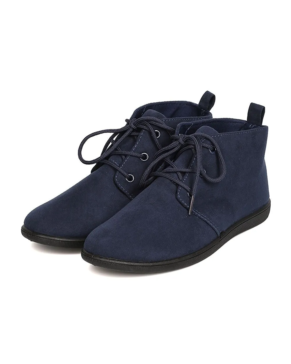 Refresh FH51 Women Faux Suede Round Toe Lace Up Desert Bootie