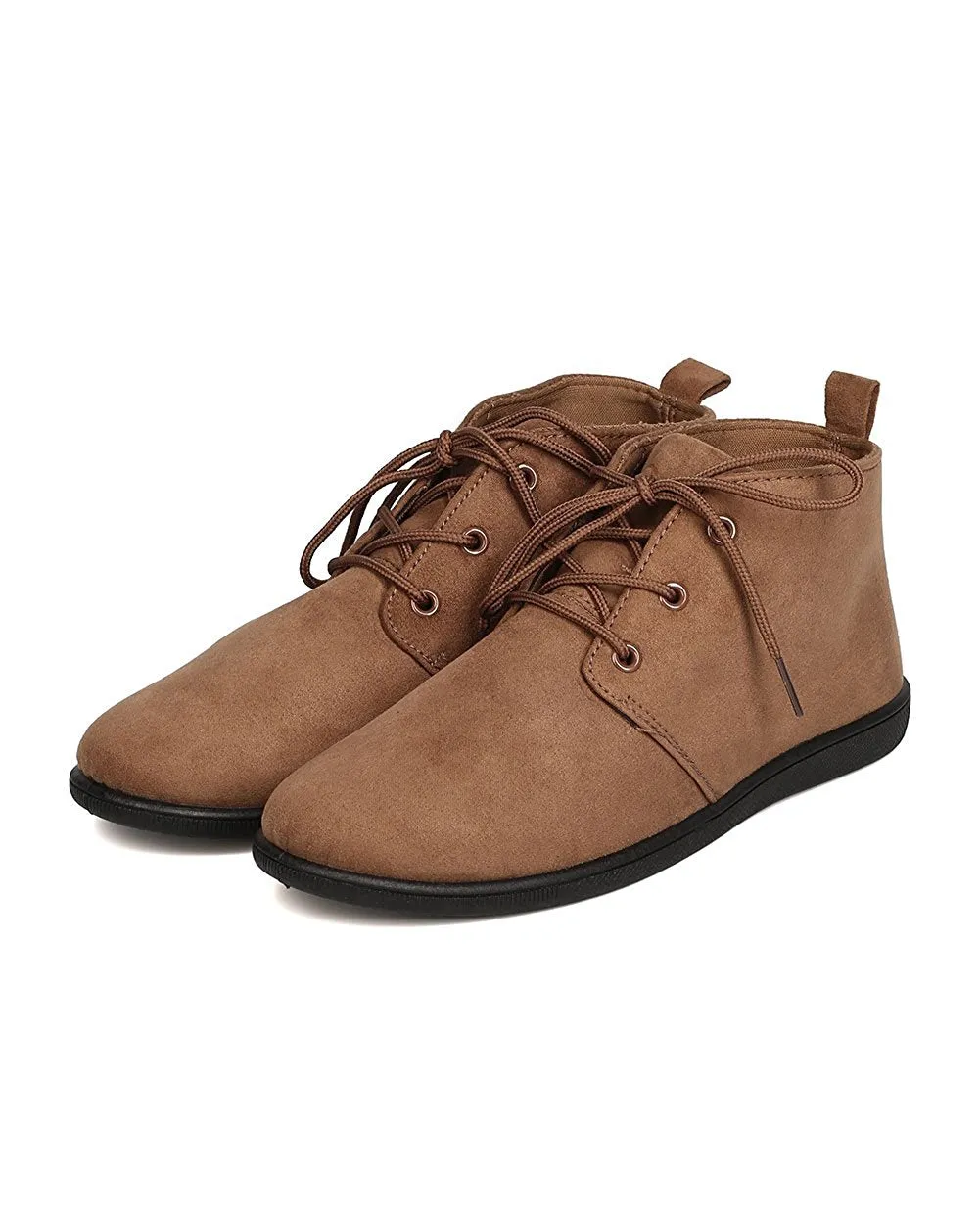 Refresh FH51 Women Faux Suede Round Toe Lace Up Desert Bootie