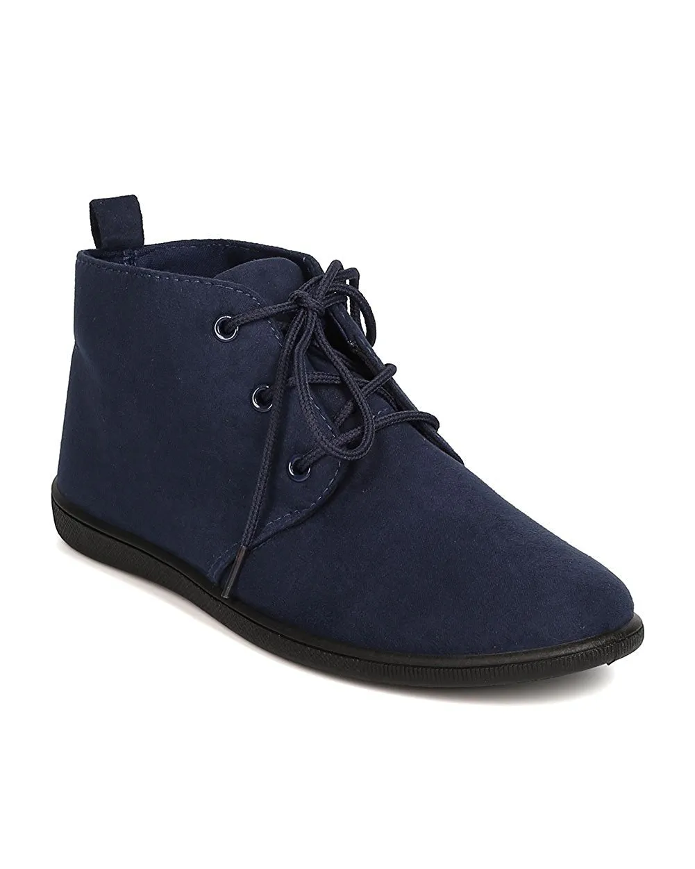 Refresh FH51 Women Faux Suede Round Toe Lace Up Desert Bootie