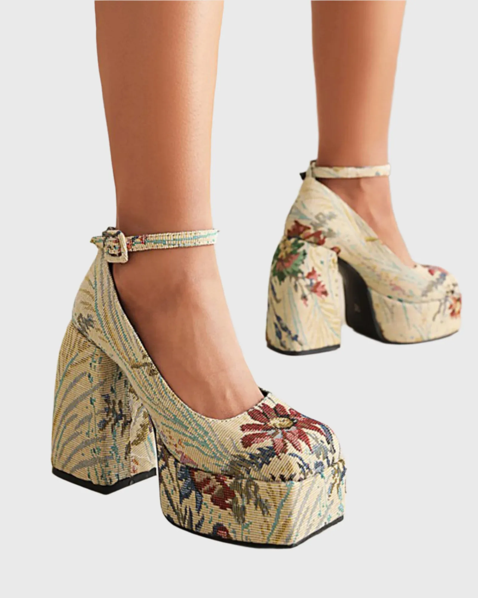 Sarda Embroidery Platform Pumps
