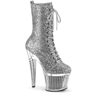 SPECTATOR-1040G Pleaser Silver Glitter Sexy Platform Shoes (Pole Dancing Heels)