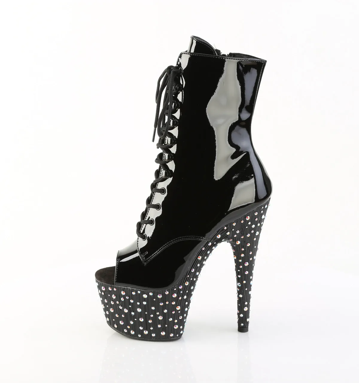 STARDANCE-1021 Pleaser Black/Silver Sexy Platform Shoes (Pole Dancing Heels)