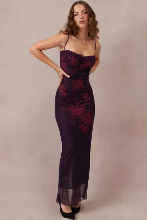 Stunning Sweetheart Floral Trendy Print Maxi Dress