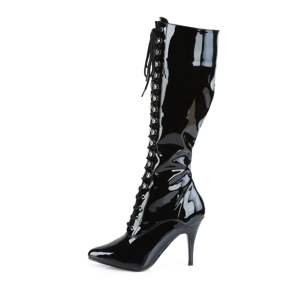VANITY-2020 Pleaser Black Patent Sexy Single Sole Shoes (Fetish Footwear)