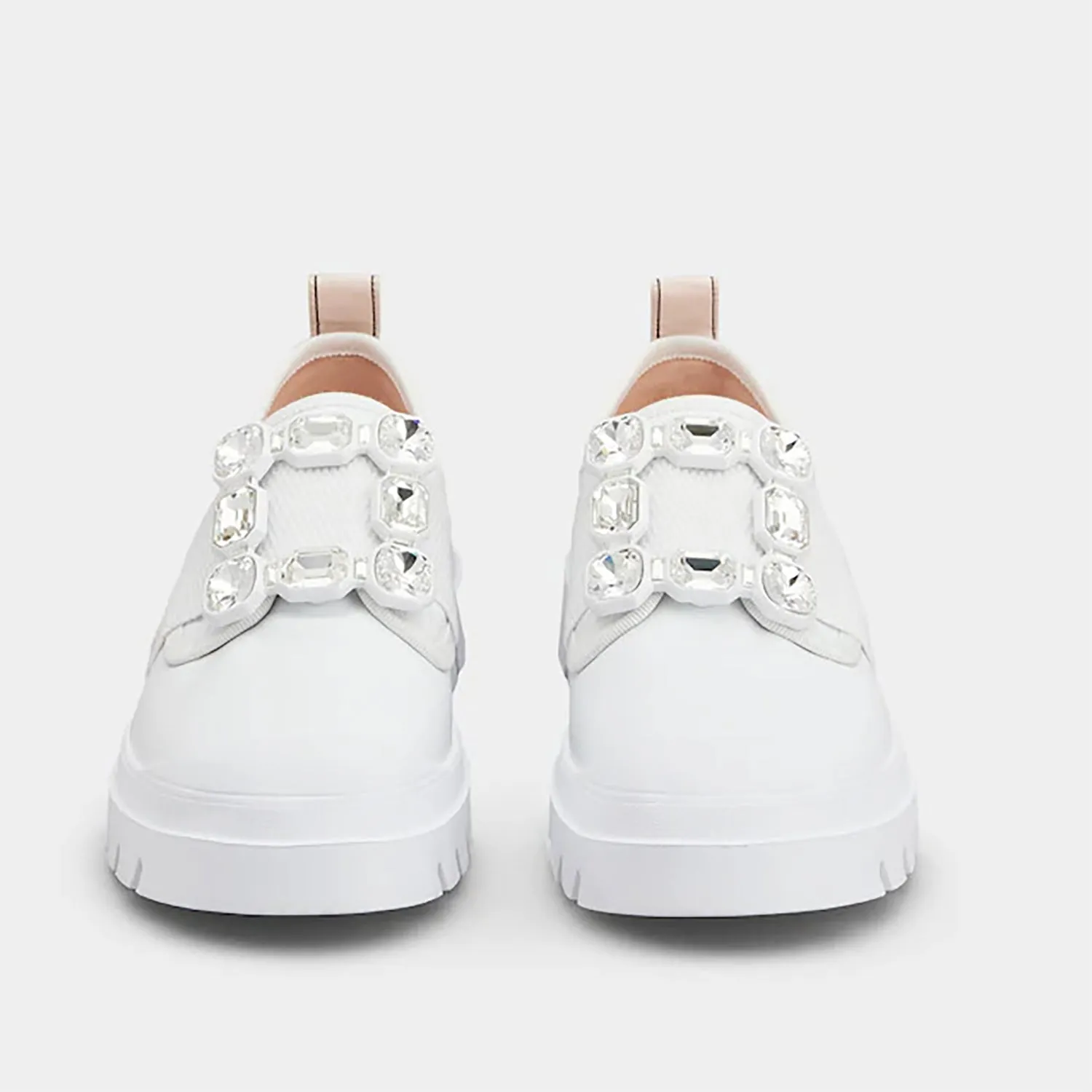 Walky Viv' Strass Buckle Sneakers in Leather
