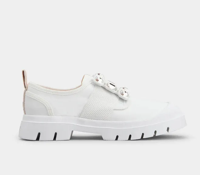 Walky Viv' Strass Buckle Sneakers in Leather