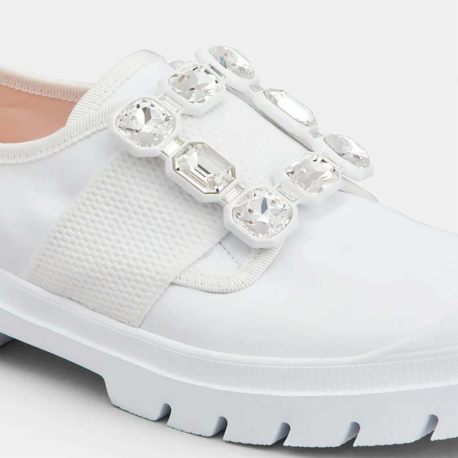 Walky Viv' Strass Buckle Sneakers in Leather