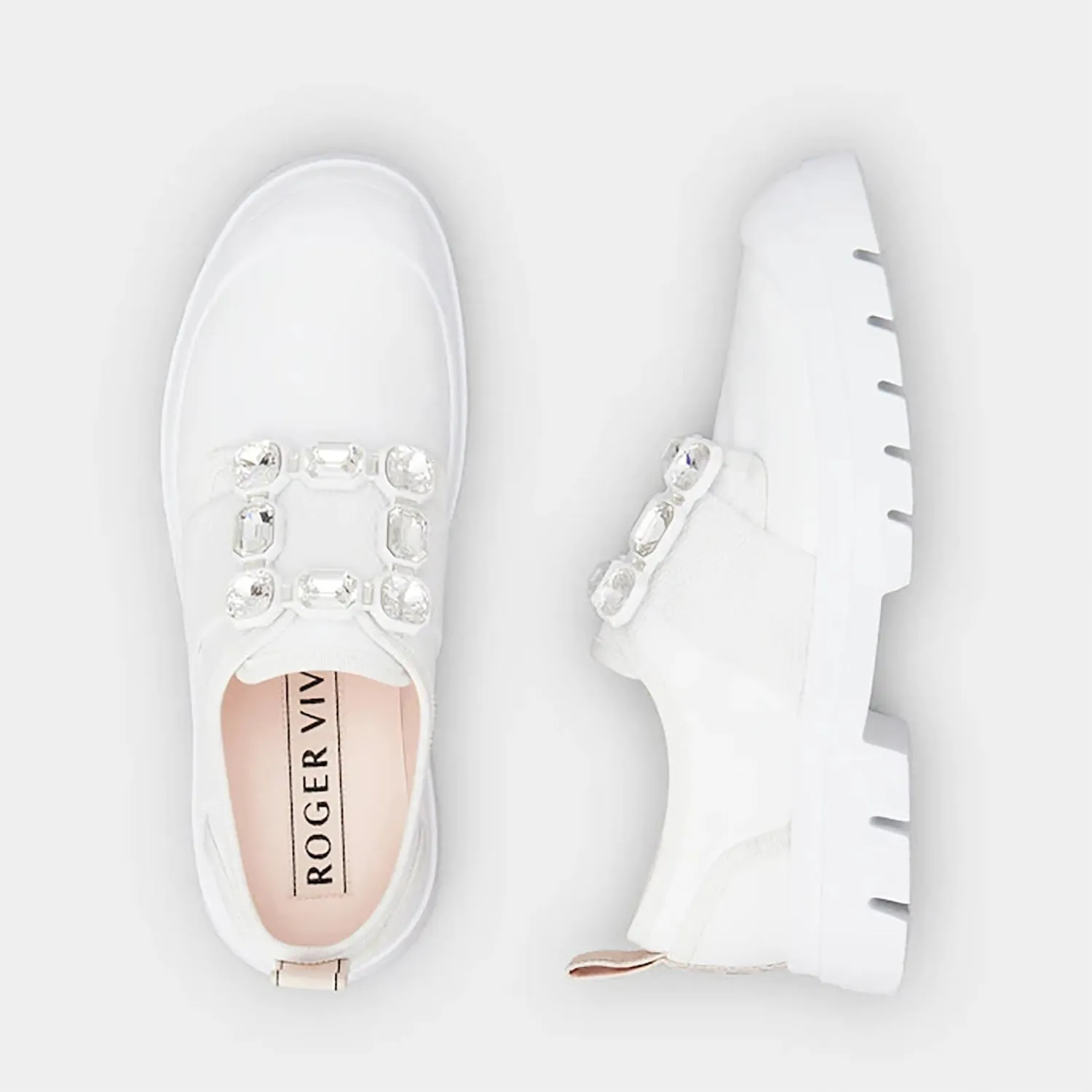 Walky Viv' Strass Buckle Sneakers in Leather