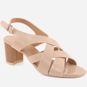Women "VANESSA" Cross Over Strap Block Sandals