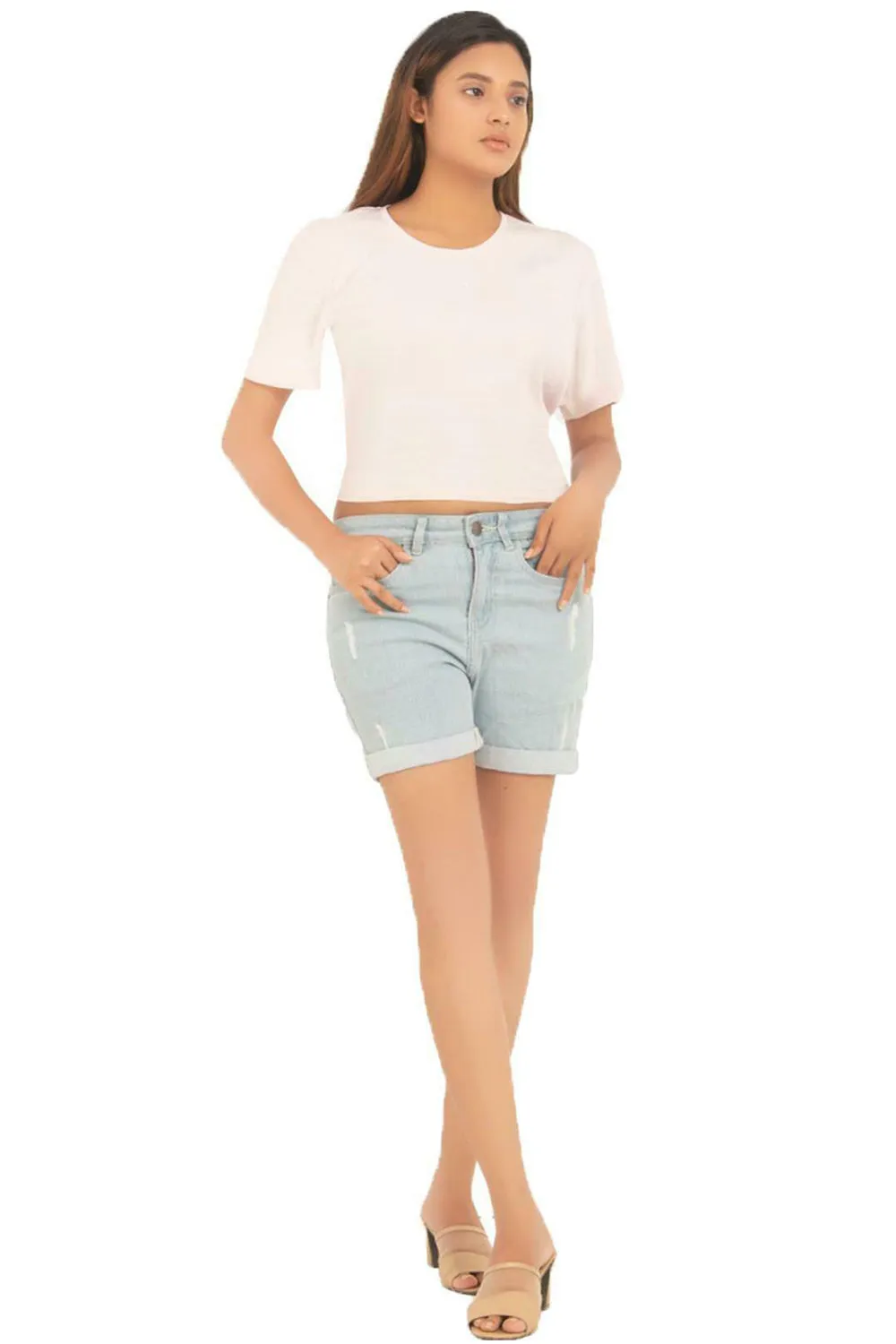 Womens Cotton Denim Shorts