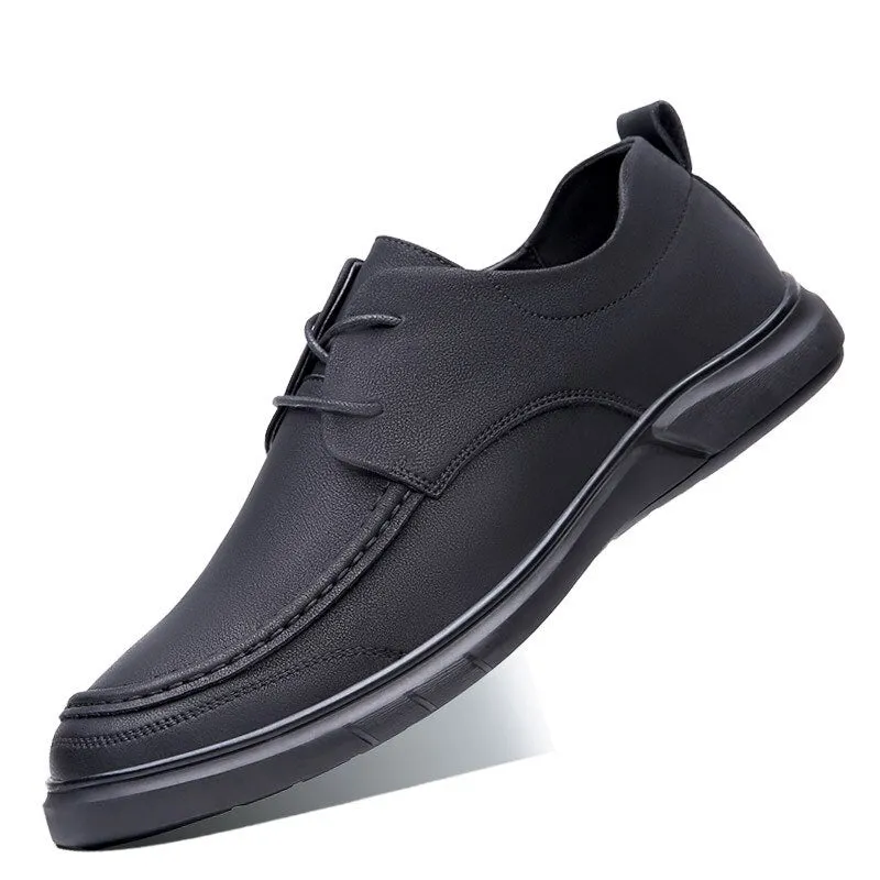 xiangtuibao New Spirng Autumn Shoes Men Flat Footwear Genuine Leather Mens Casual Shoes Soft Cow Leather Male Footwear A4914
