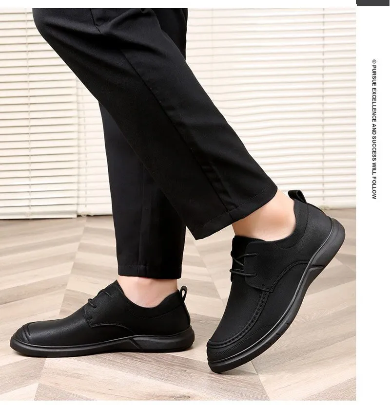 xiangtuibao New Spirng Autumn Shoes Men Flat Footwear Genuine Leather Mens Casual Shoes Soft Cow Leather Male Footwear A4914