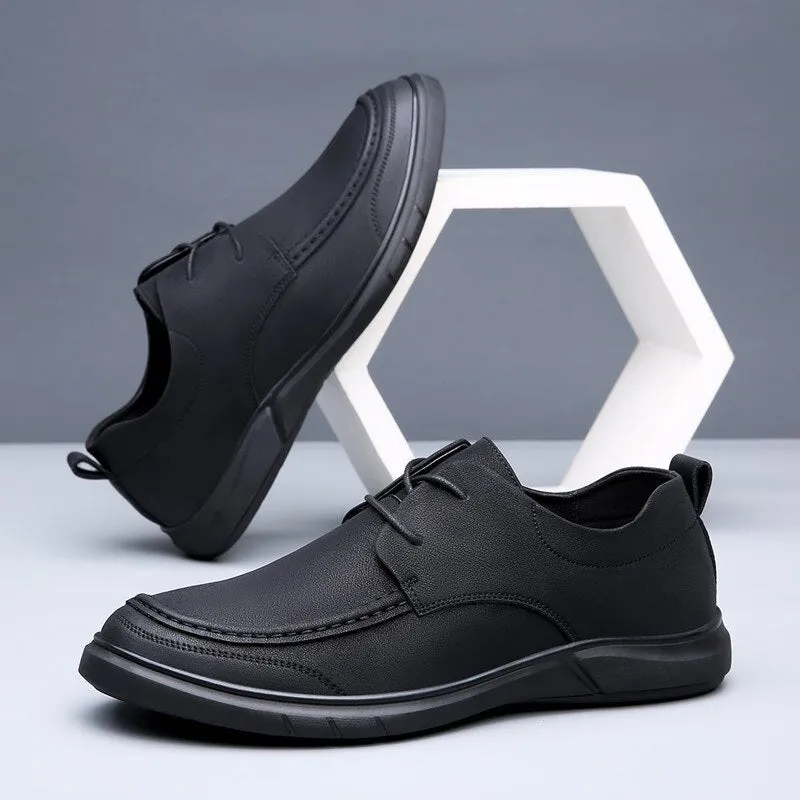 xiangtuibao New Spirng Autumn Shoes Men Flat Footwear Genuine Leather Mens Casual Shoes Soft Cow Leather Male Footwear A4914