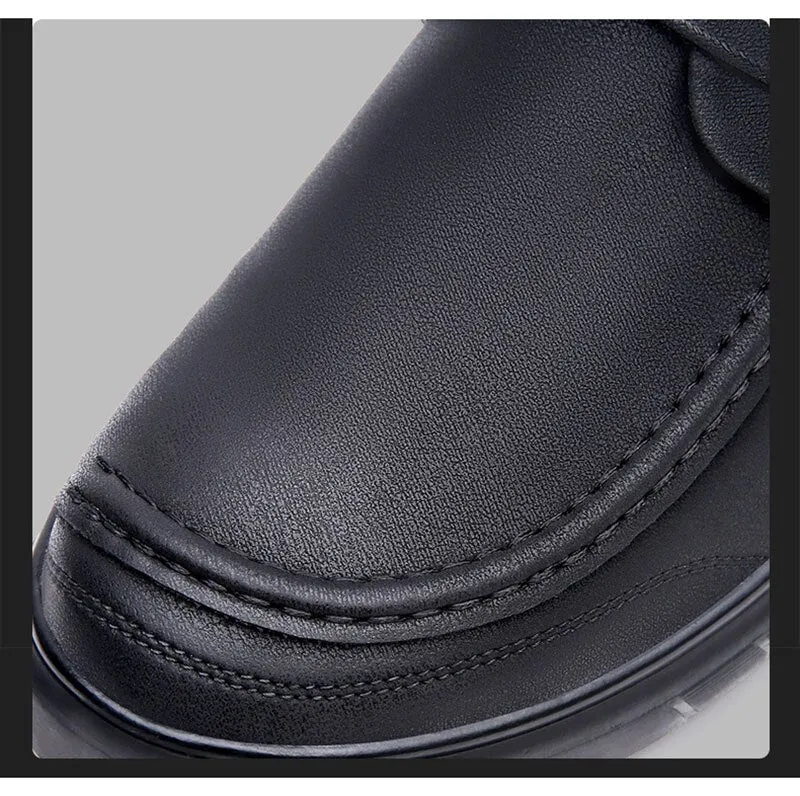 xiangtuibao New Spirng Autumn Shoes Men Flat Footwear Genuine Leather Mens Casual Shoes Soft Cow Leather Male Footwear A4914