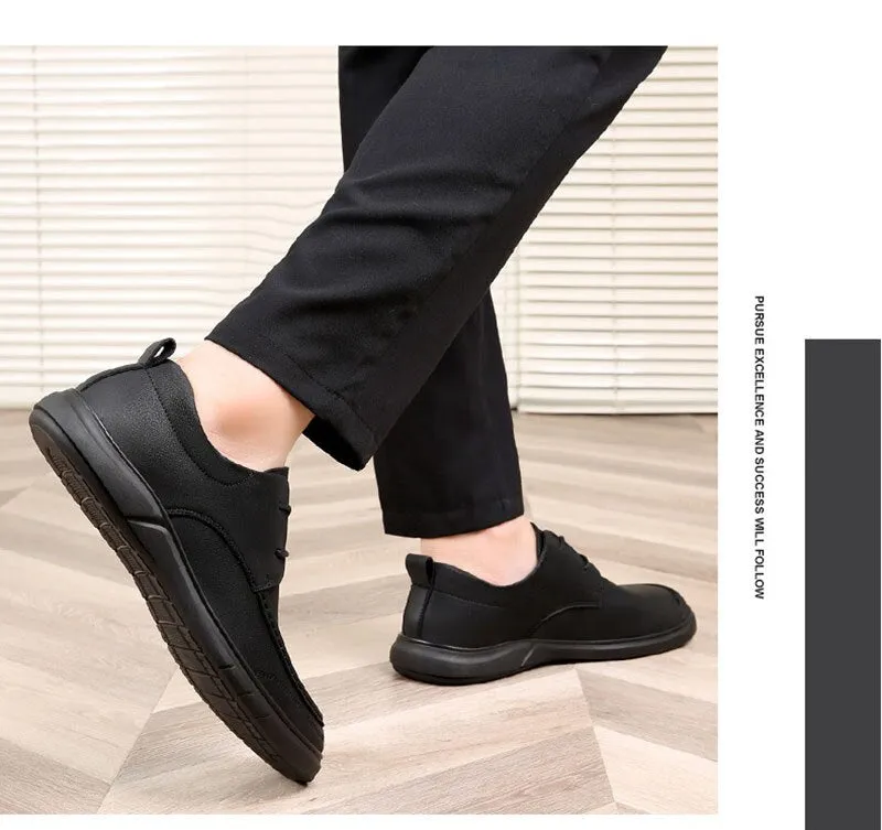 xiangtuibao New Spirng Autumn Shoes Men Flat Footwear Genuine Leather Mens Casual Shoes Soft Cow Leather Male Footwear A4914