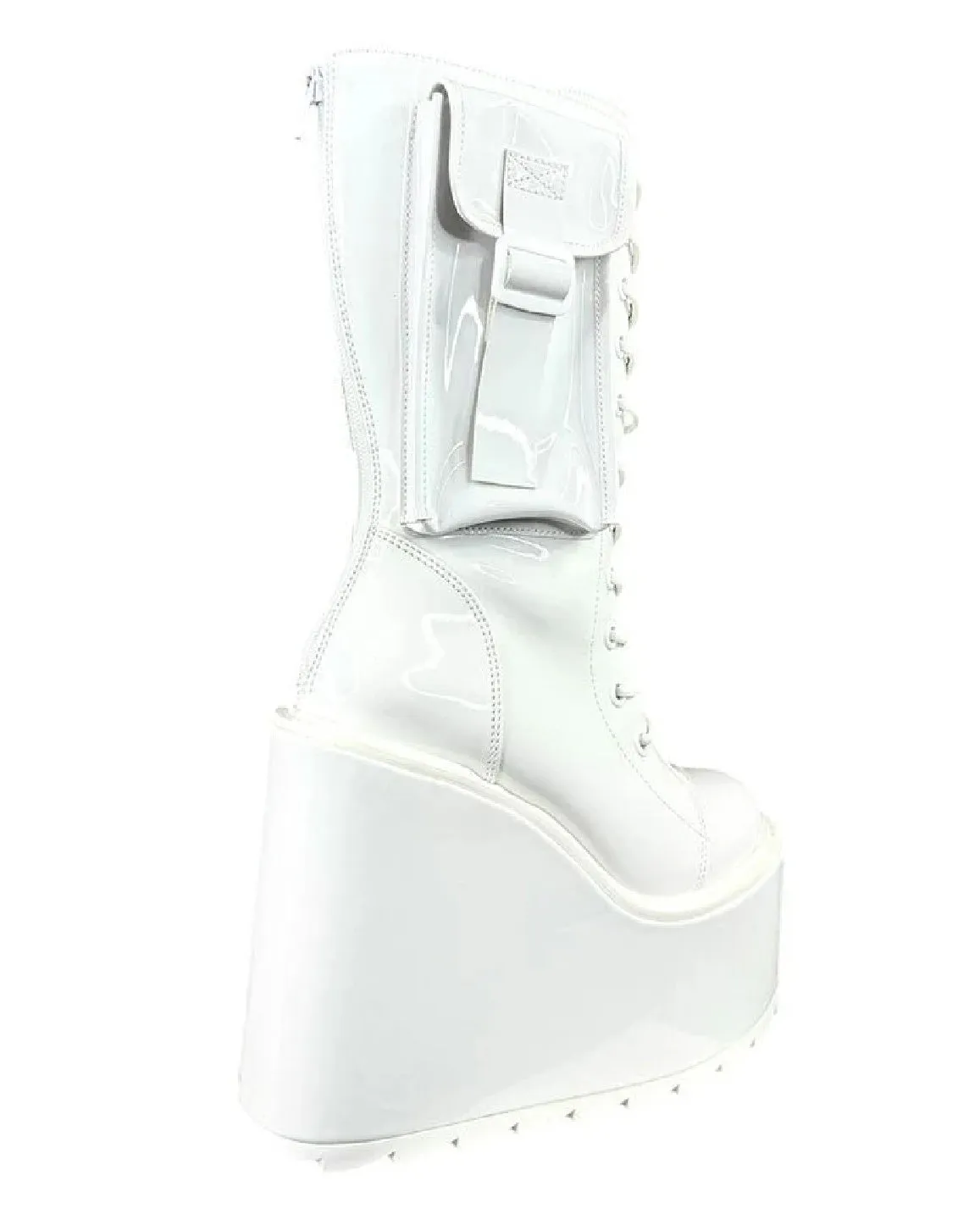 YRU Dune Desert Patent White Boots