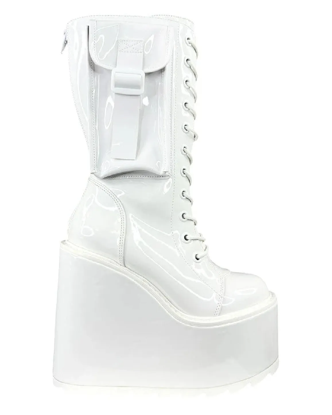 YRU Dune Desert Patent White Boots