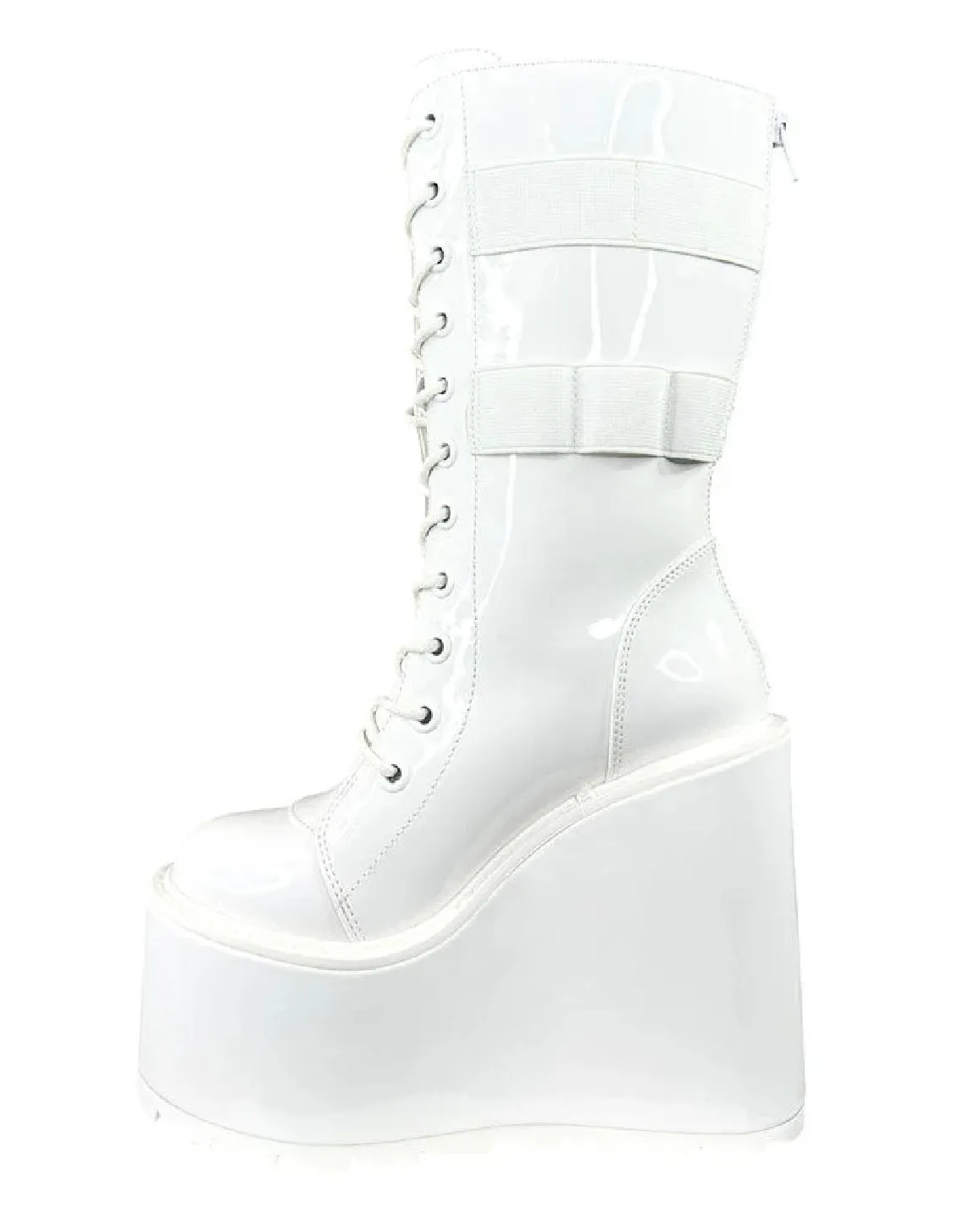 YRU Dune Desert Patent White Boots